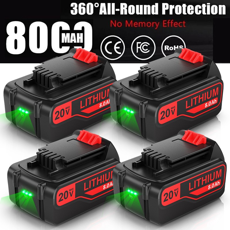 FOR Black Decker 8.0Ah 20Volt LB2X4020 Battery 20V MAX Lithium LBXR20 / Charger