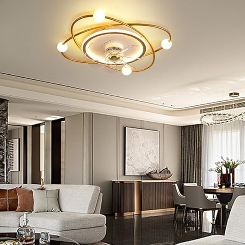 Modern Ceiling Fan with Lighting for Living Room,Bedroom,Dining Room,55cm