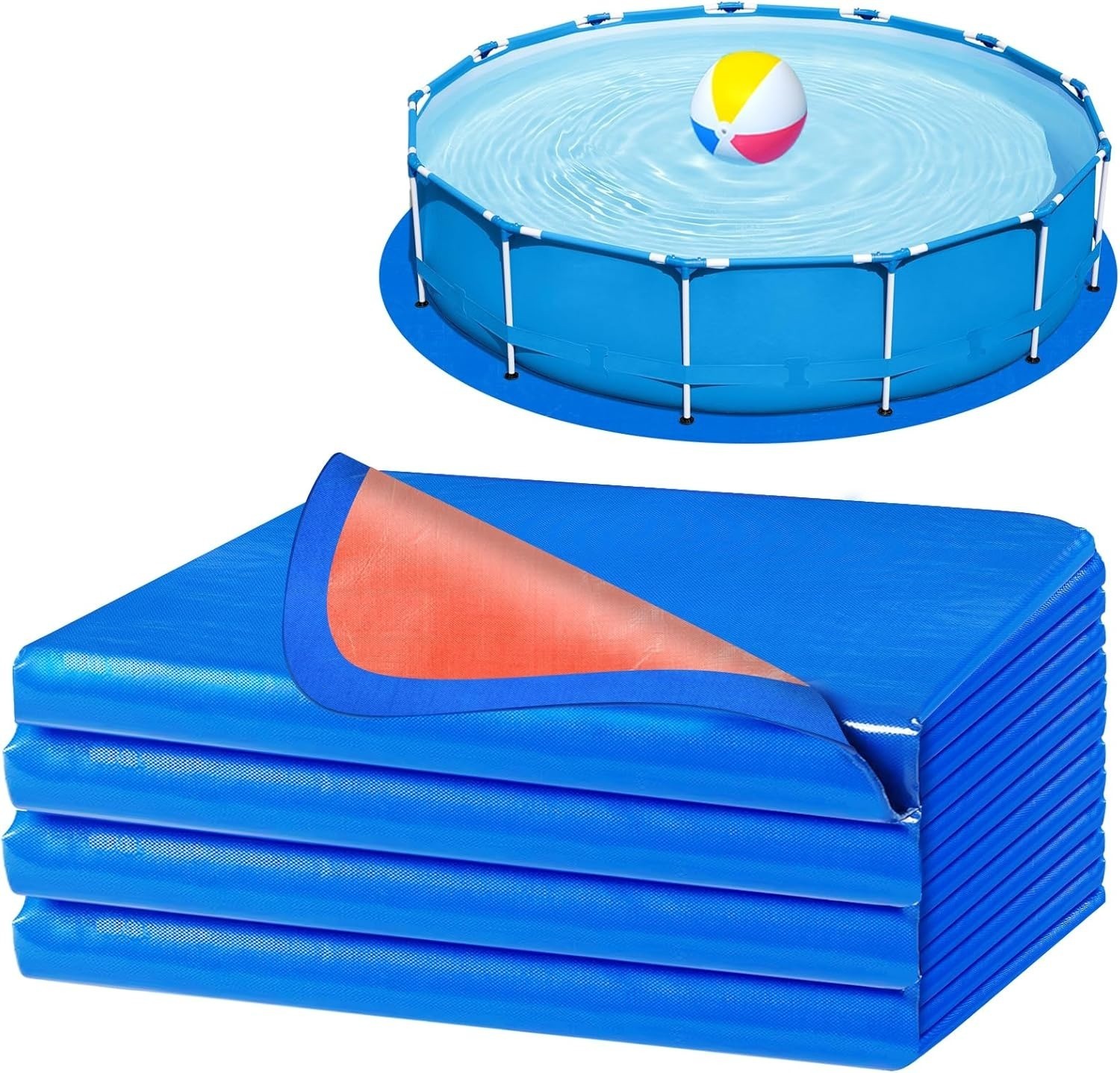 24FT Round Pool Liner Pad Thick Ground Cloth Mat for Above Ground Pools (A031)