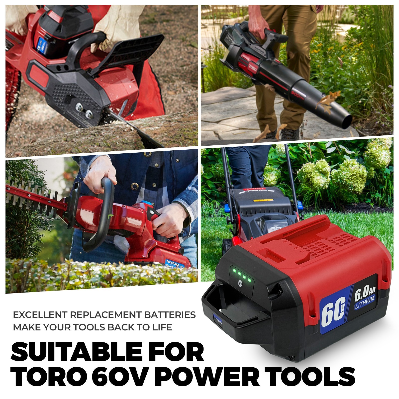 60V 6ah 4ah For Toro Flex Force Max Lithium-ion Battery L108 L135 L216 L324 L405