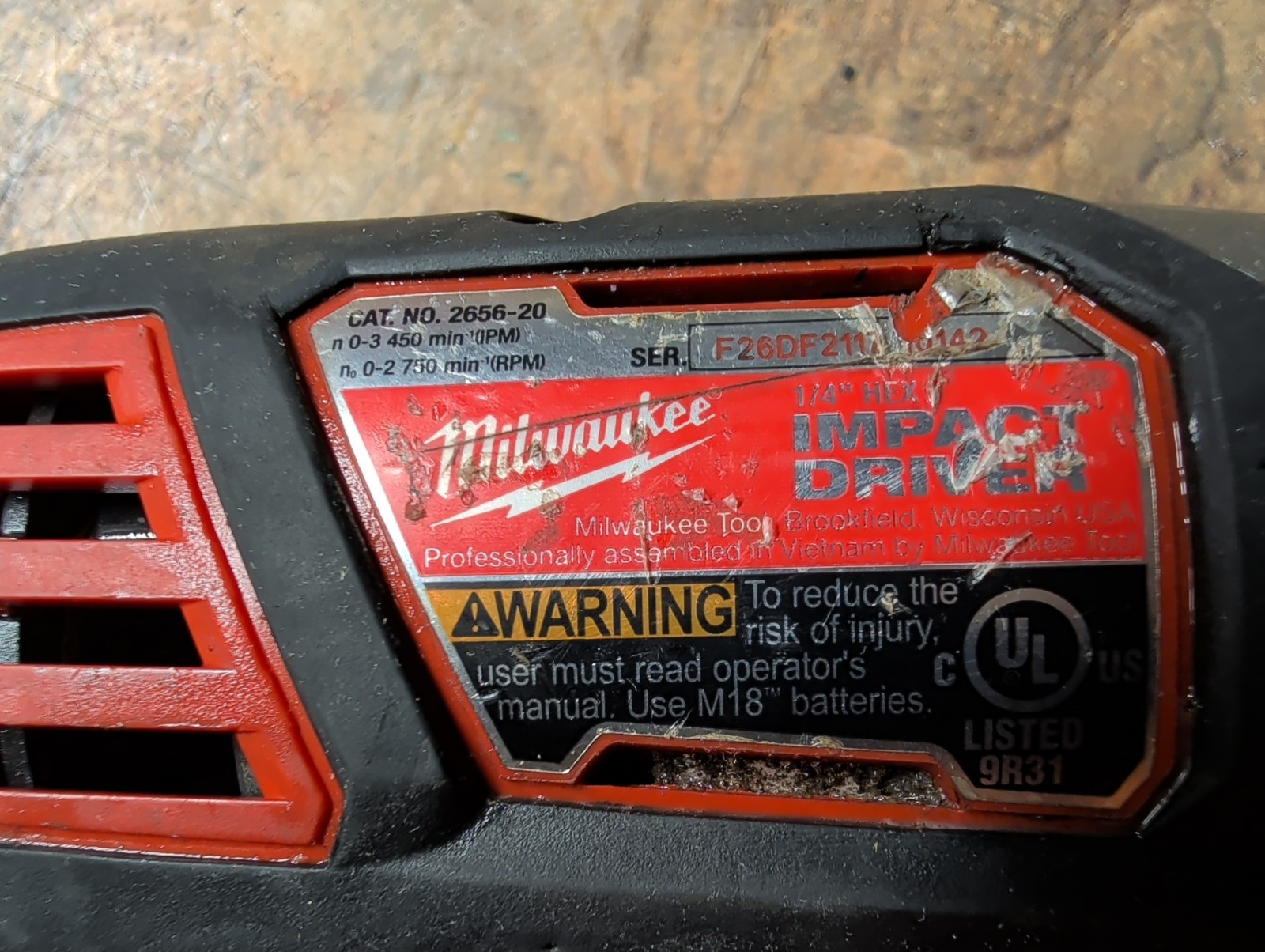 Milwaukee M18 2656-20 1/4 Hex Impact Driver – Red (Tool Only)