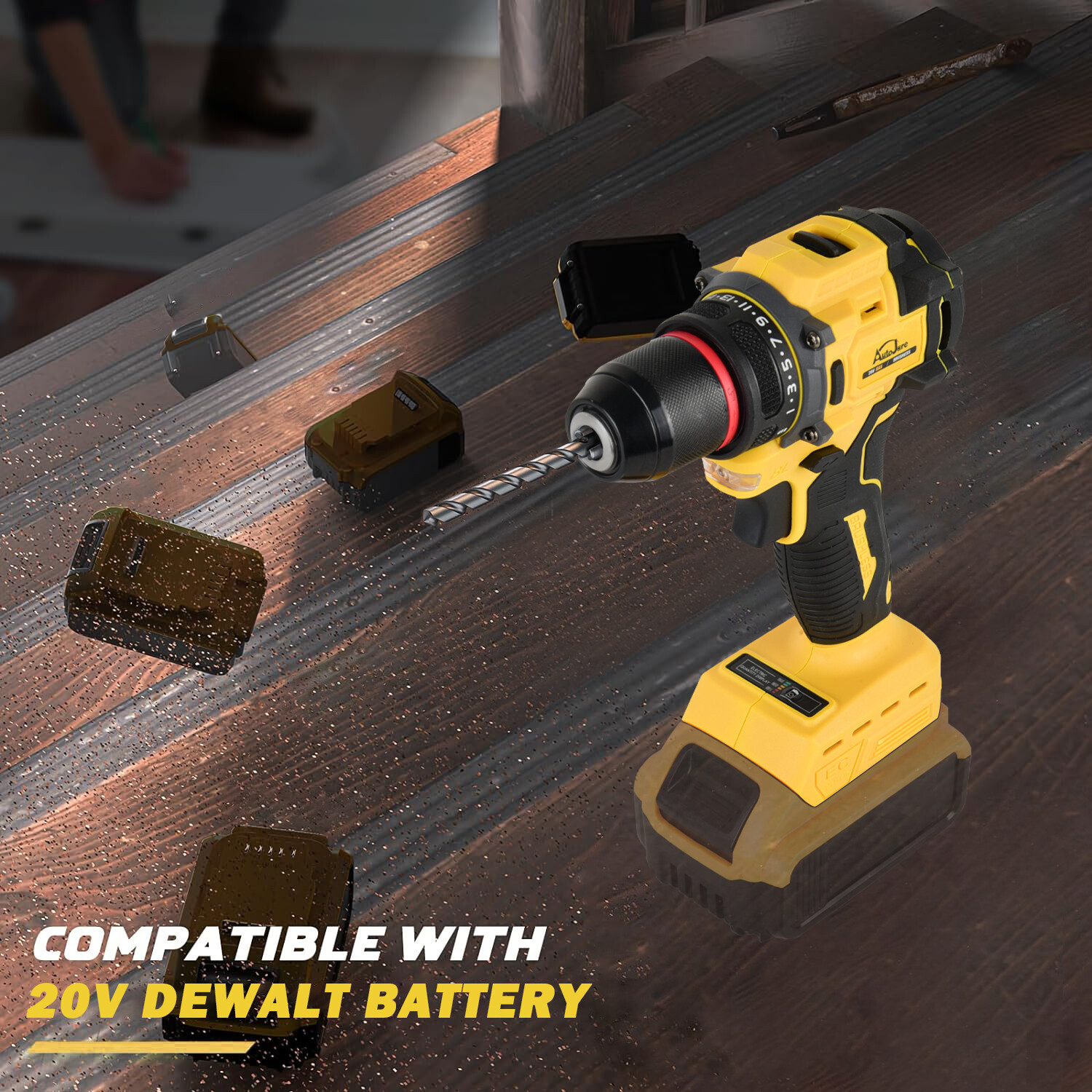 Cordless Brushless 3/8 in. Drill Driver for Dewalt 20V Max Battery TOOL ONLY