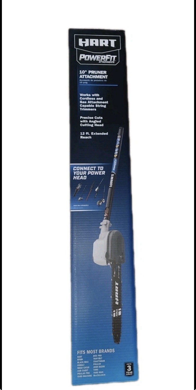 Hart PowerFit 10” Pruner Pole Saw Attachment – fits Most Capable Trimmer New!