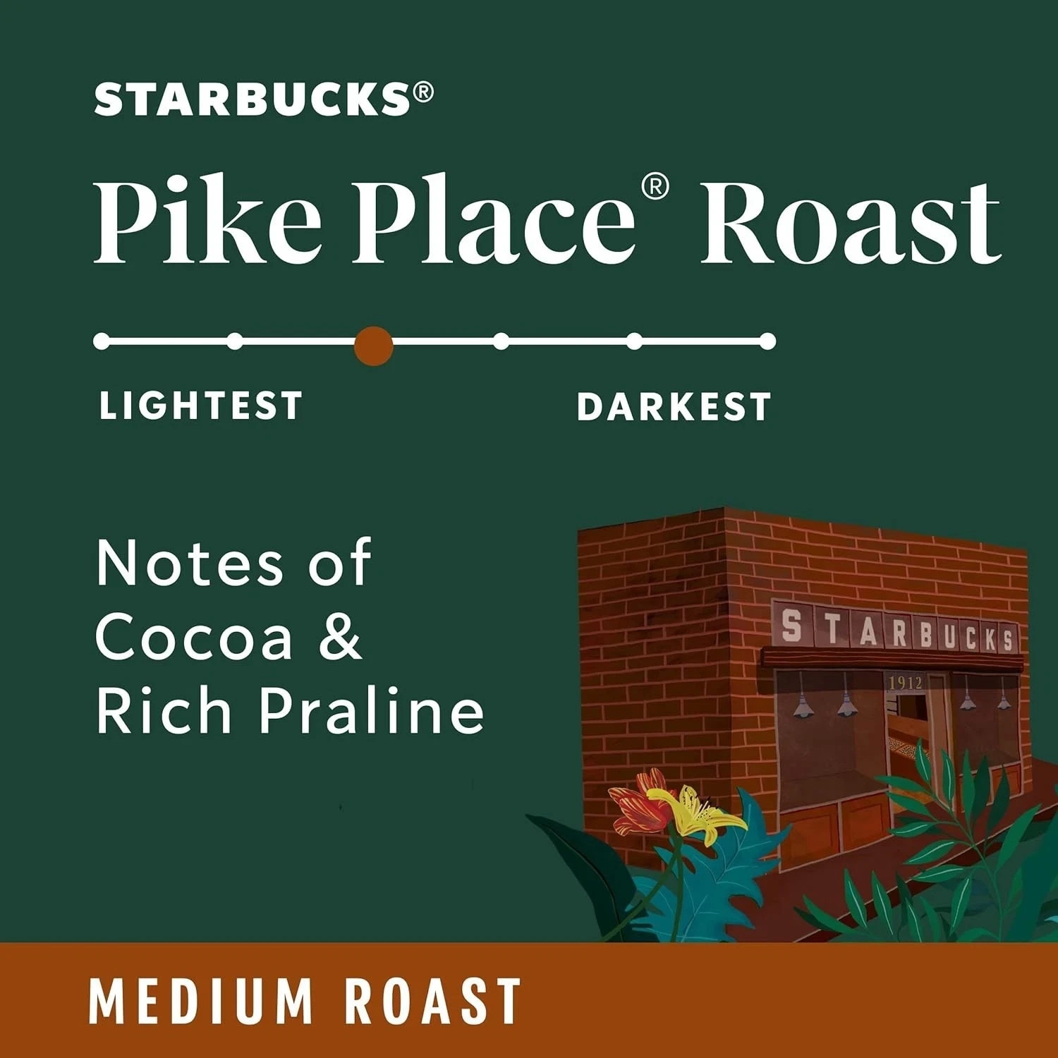 Starbucks K-Cup Coffee Pods, Medium Roast Hot or Iced Coffee, Pike Place Roast