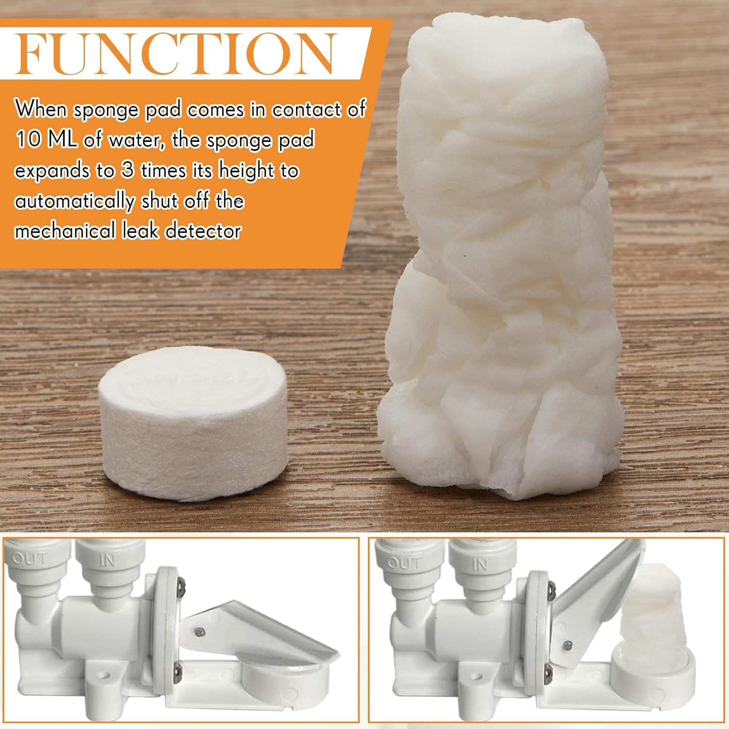 10 Pcs Replacement Pads for Automatic Leak Detectors in Under Sink Reverse Osmos