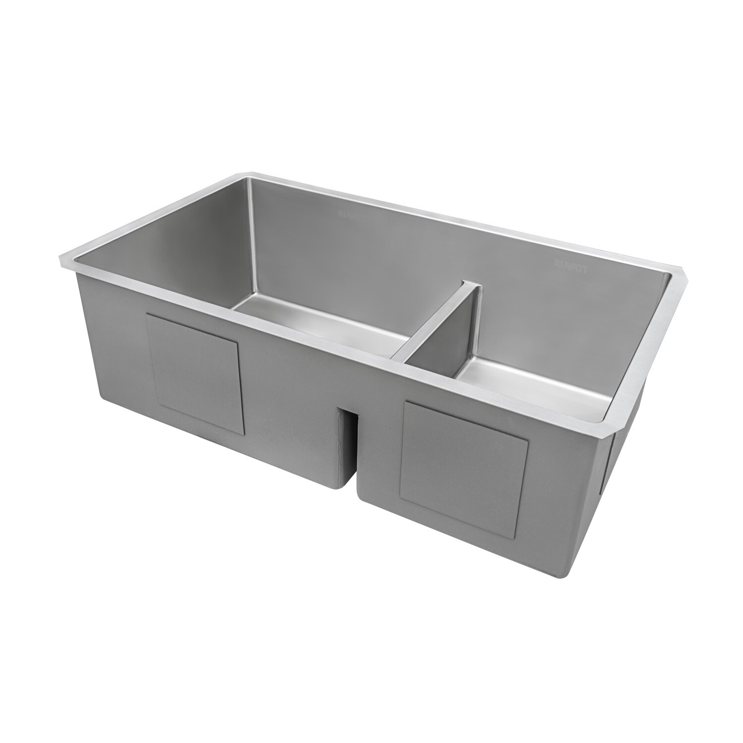 Ruvati 33″ Undermount 60/40 Double Bowl 16Gauge SS Kitchen Sink- RVH7419