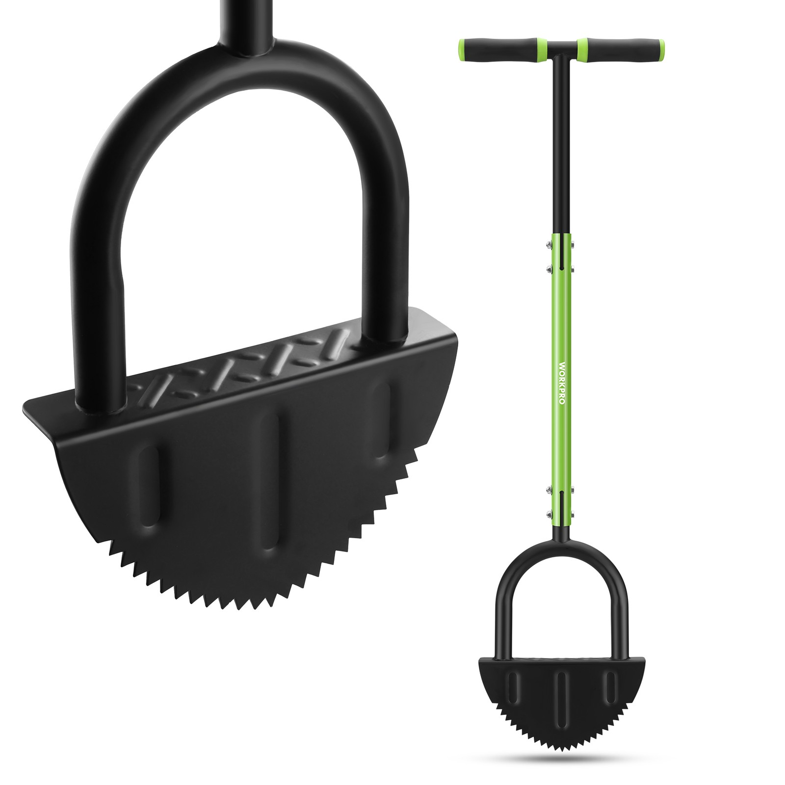 WORKPRO 40 inch Edger Lawn Tool Heavy Duty Lawn Half Moon Steel Blade Saw Tooth