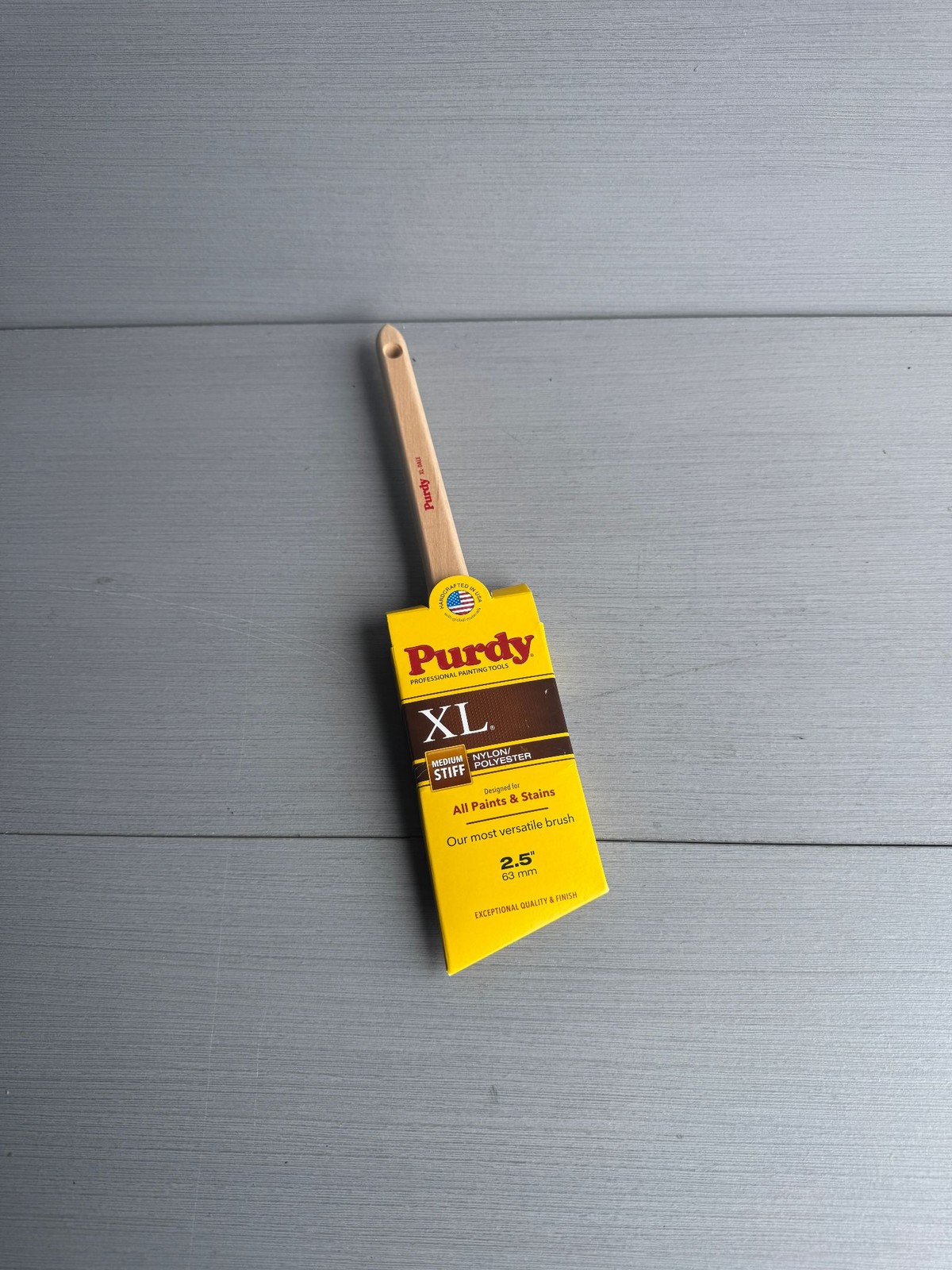 Purdy XL Paint Brush 2.5in Nylon Polyester Medium Stiff Wooden Handle 63mm