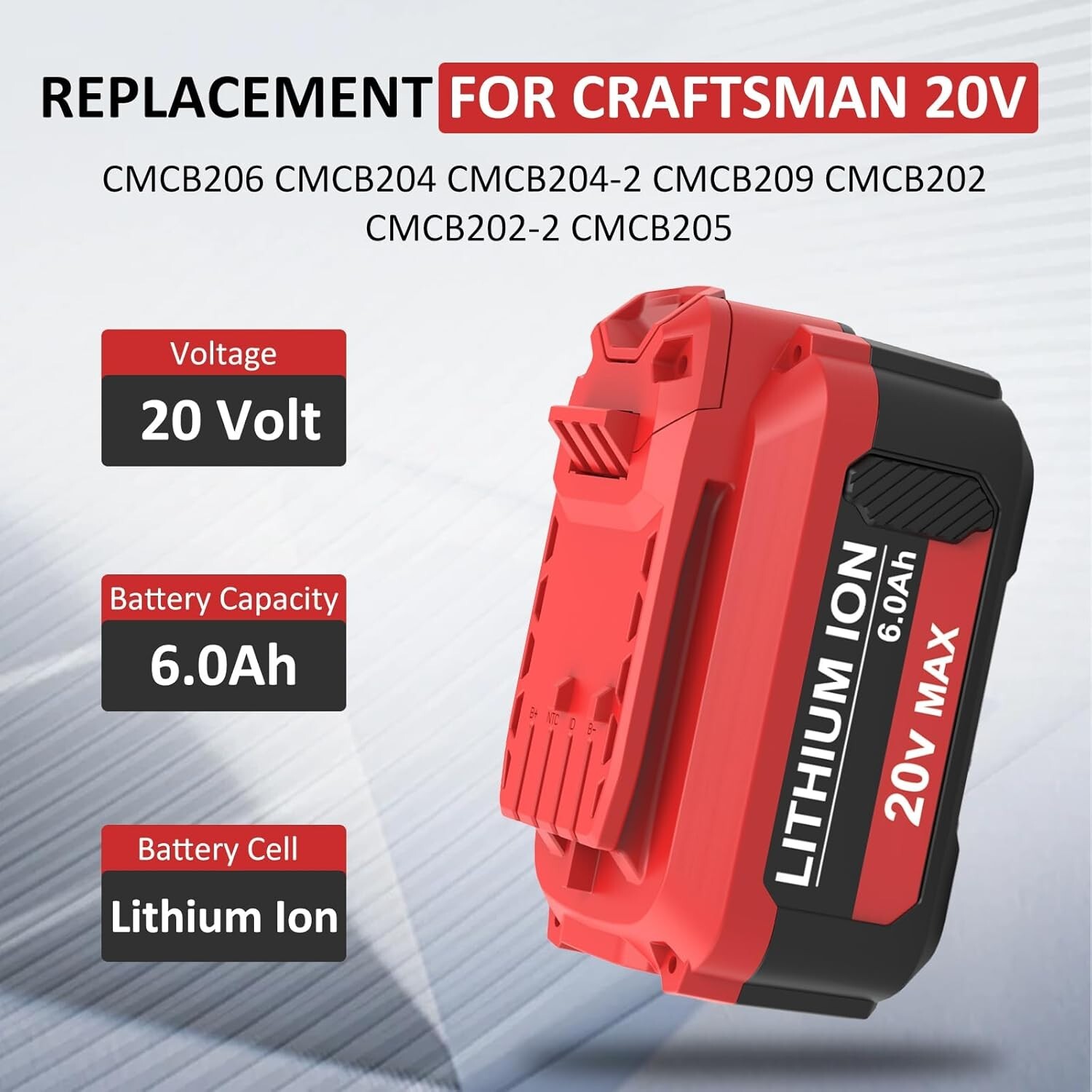 2Pack 20V 8.0Ah Battery for Craftsman CMCB205 CMCB204 CMCB206 CMCB202 CMCB201