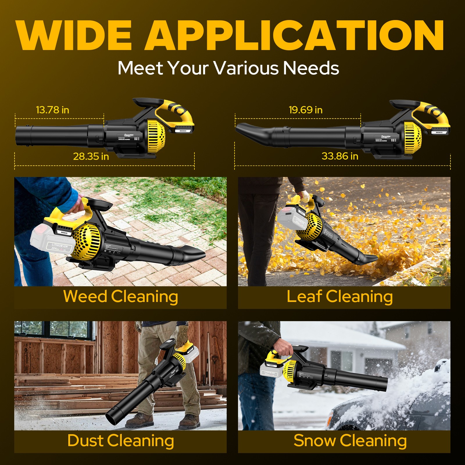 Cordless Electric Leaf Blower For Dewalt 20V Battery 710CFM 180MPH LCD Display