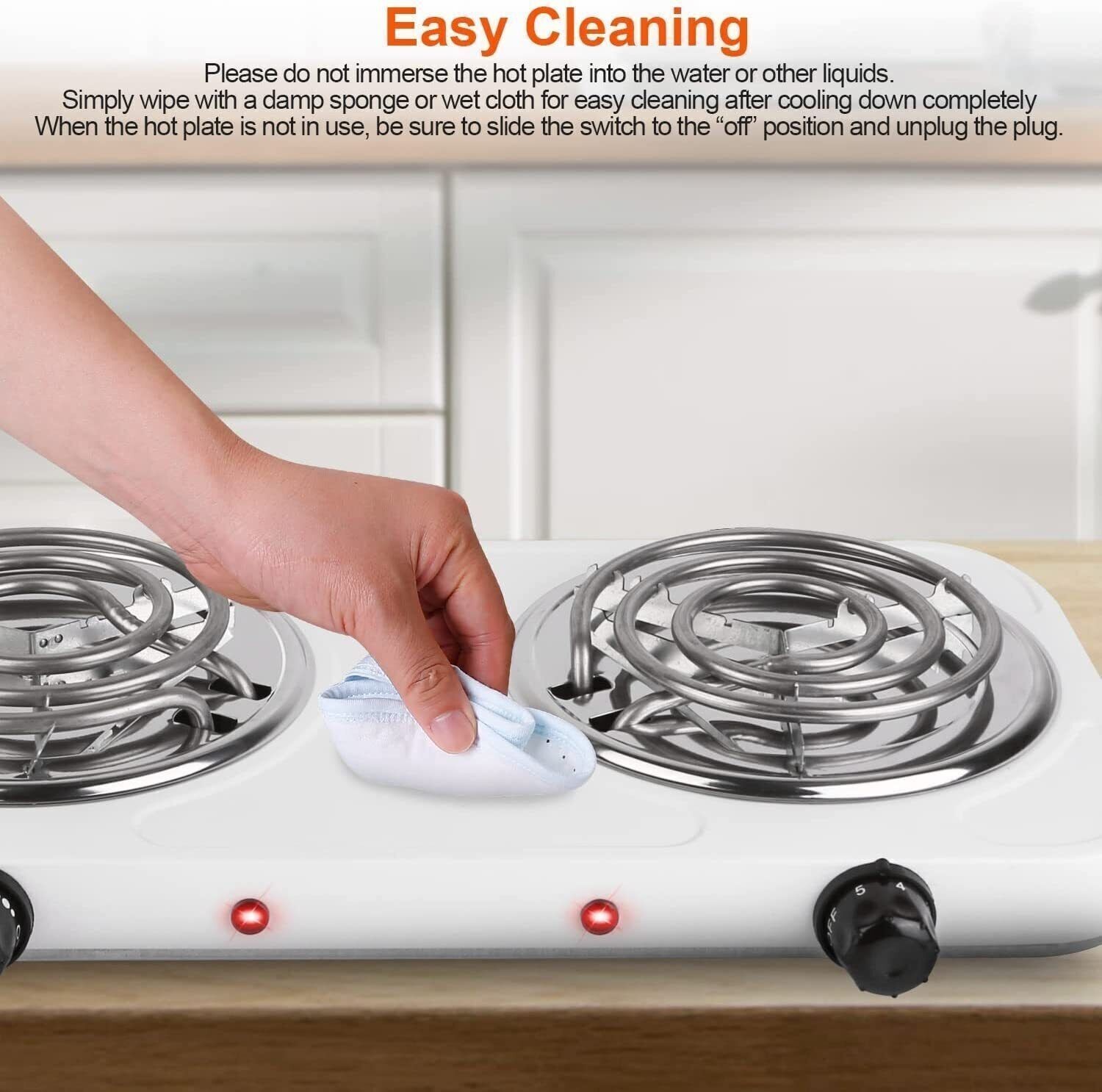 US 2000W Double Burner Hot Plates Electric Countertop Stove for Cooking Portable