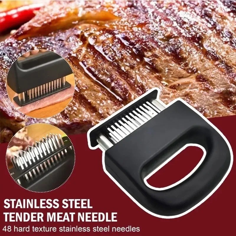 JY COOKMENT Meat Tenderizer Tool 48 Stainless Steel Needle Blades BBQ Kitchen