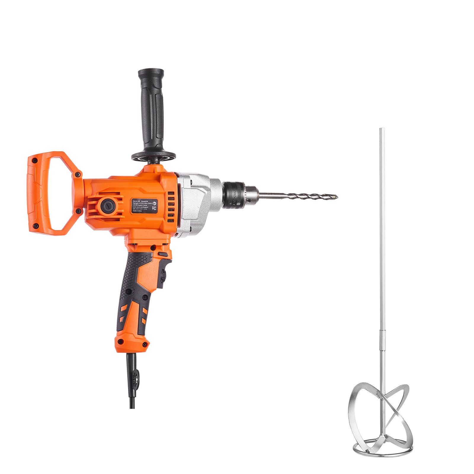 Uimoso 1100W Electric Drill Mixer with Adjustable Speed for Concrete and More