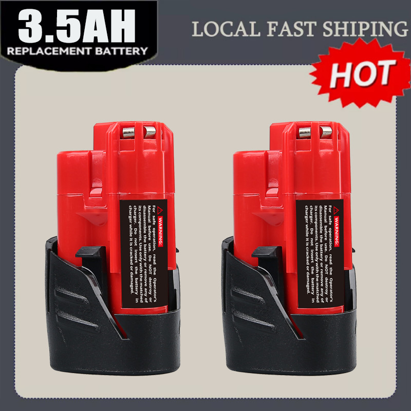 For Milwaukee 48-11-2460 For M12 12V 3.5Ah Extended Capacity Battery – 2Pack