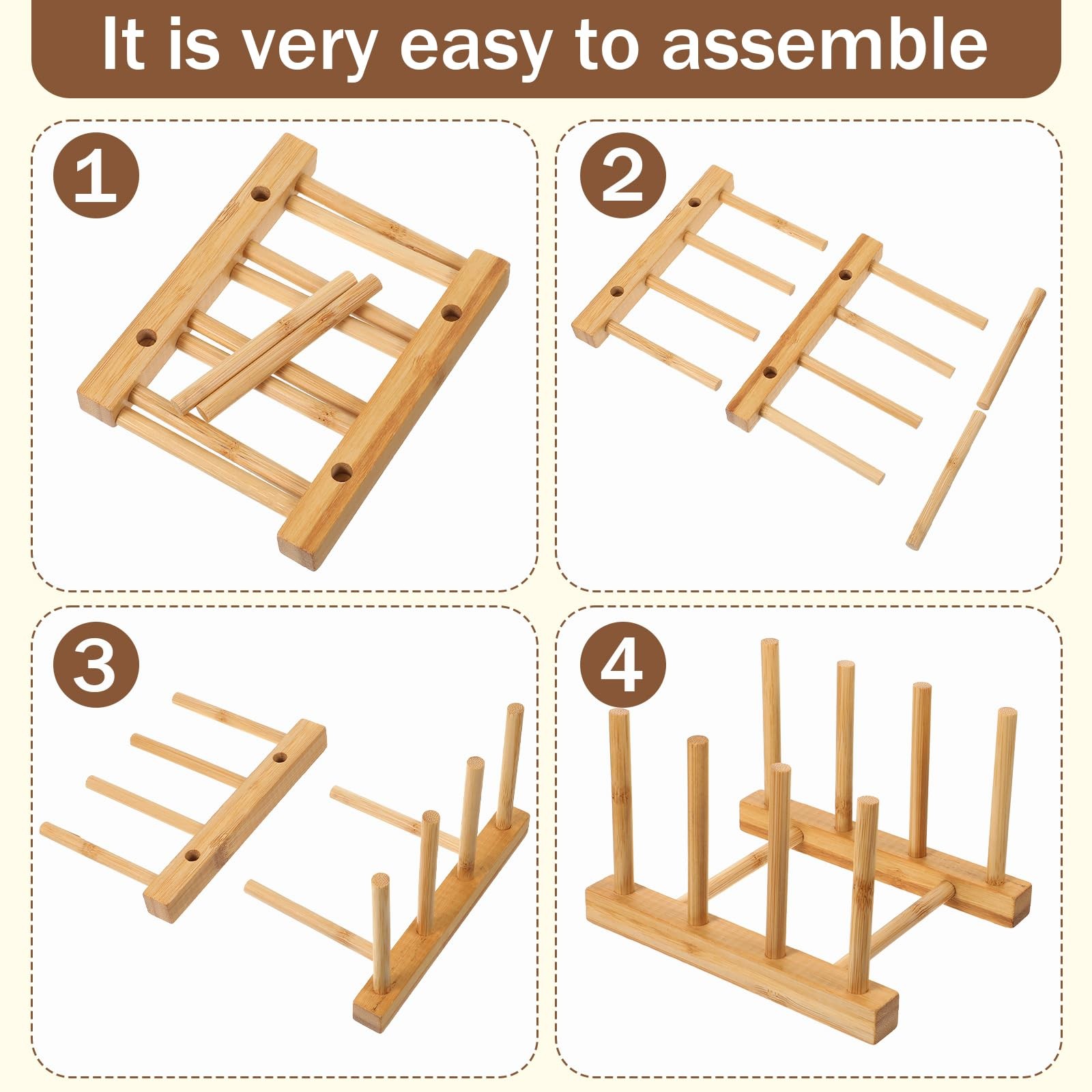 Cutting Board Holder, Bamboo Dish Rack, Vertical Drainer Kitchen Organizer fo…