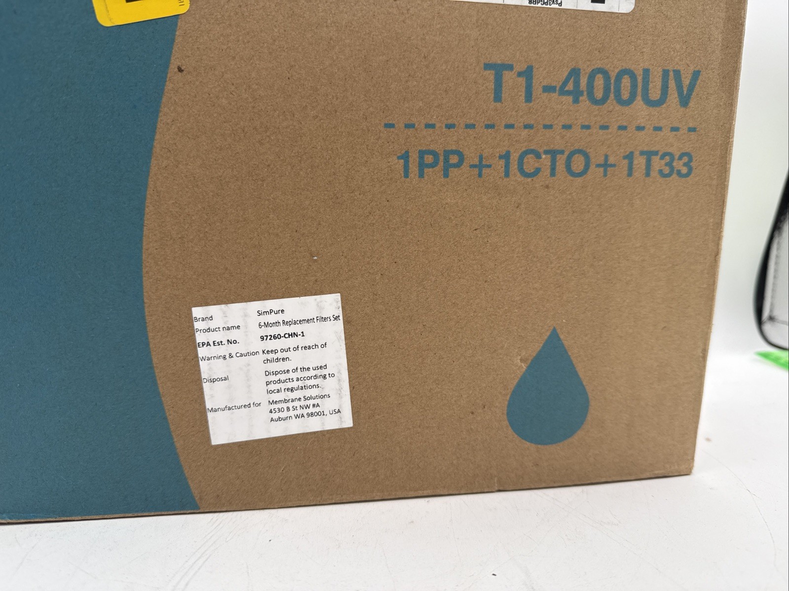 6 Months Set PP CTO T33 Water Filter Replacement For SimPure T1-400 RO System