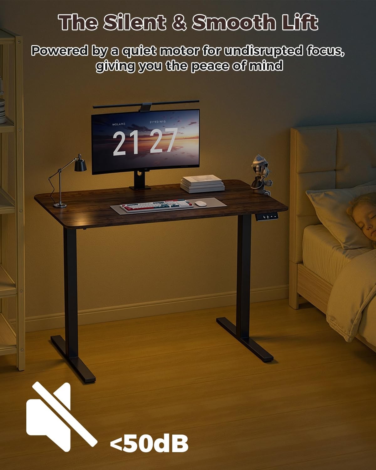 Next Beauty Electric Standing Desk 48 X 24 Height Adjustable 28-46 Sit Stand