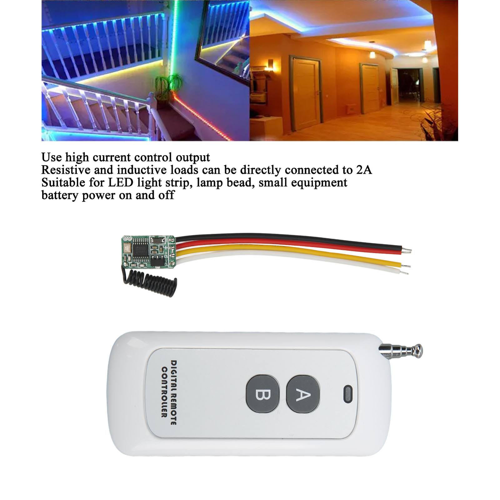 Digital Remote Controller Flexible Control Remote Switch DC3.5‑12V