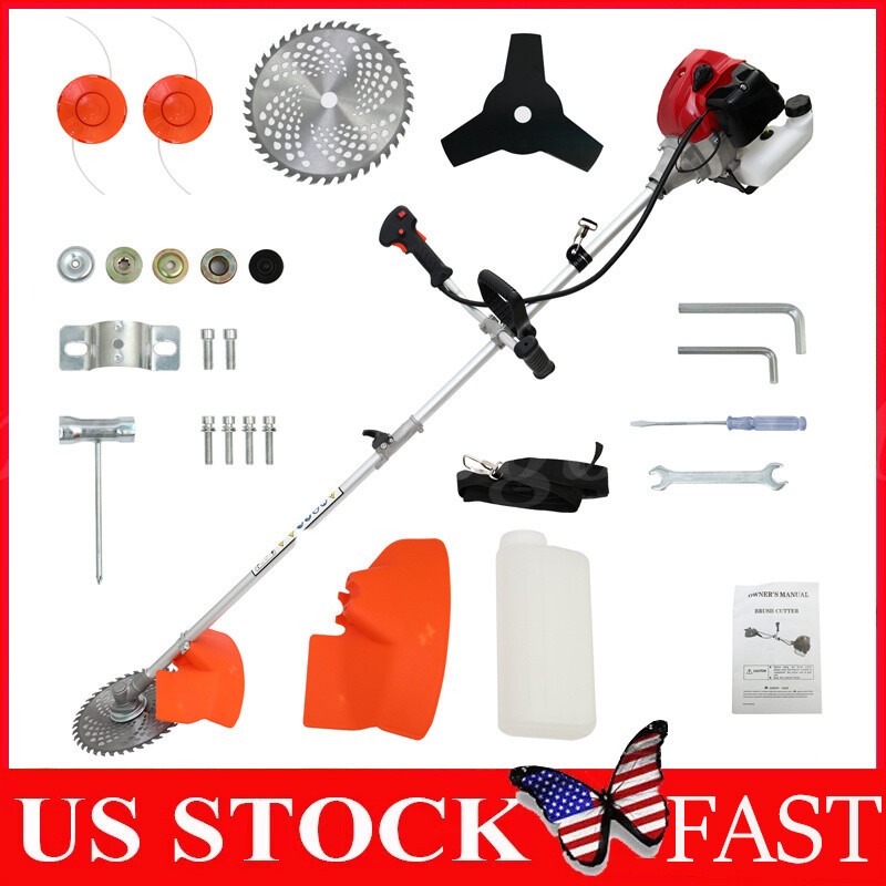 52cc 2-Cycle Gas Grass String Trimmer Straight Shaft Gas Weed Eater Lawn Mower