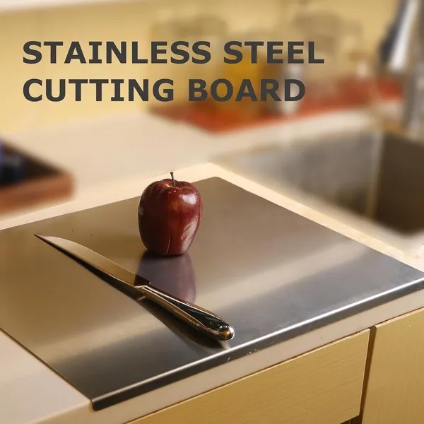 304 Stainless Steel Chopping Board Large with Lid Non Slip for Kitchen Counter