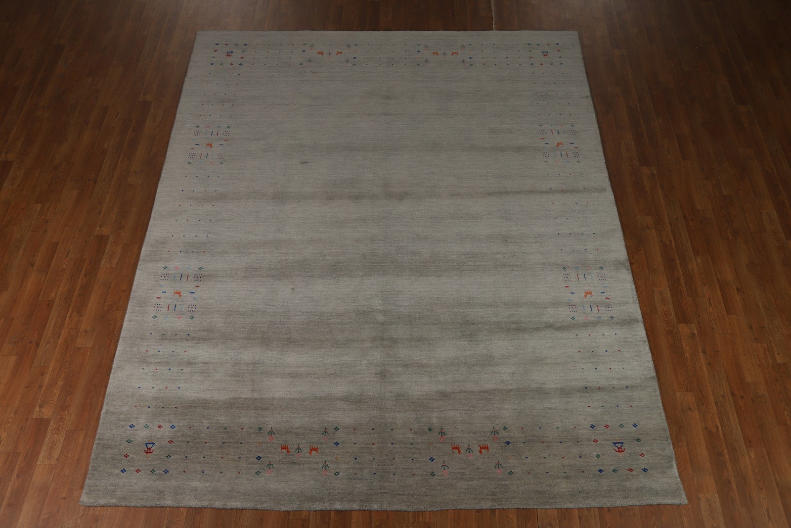 Gray Tribal Indian Area Rug 8×10 Hand-knotted Wool Oriental Carpet for Any Room