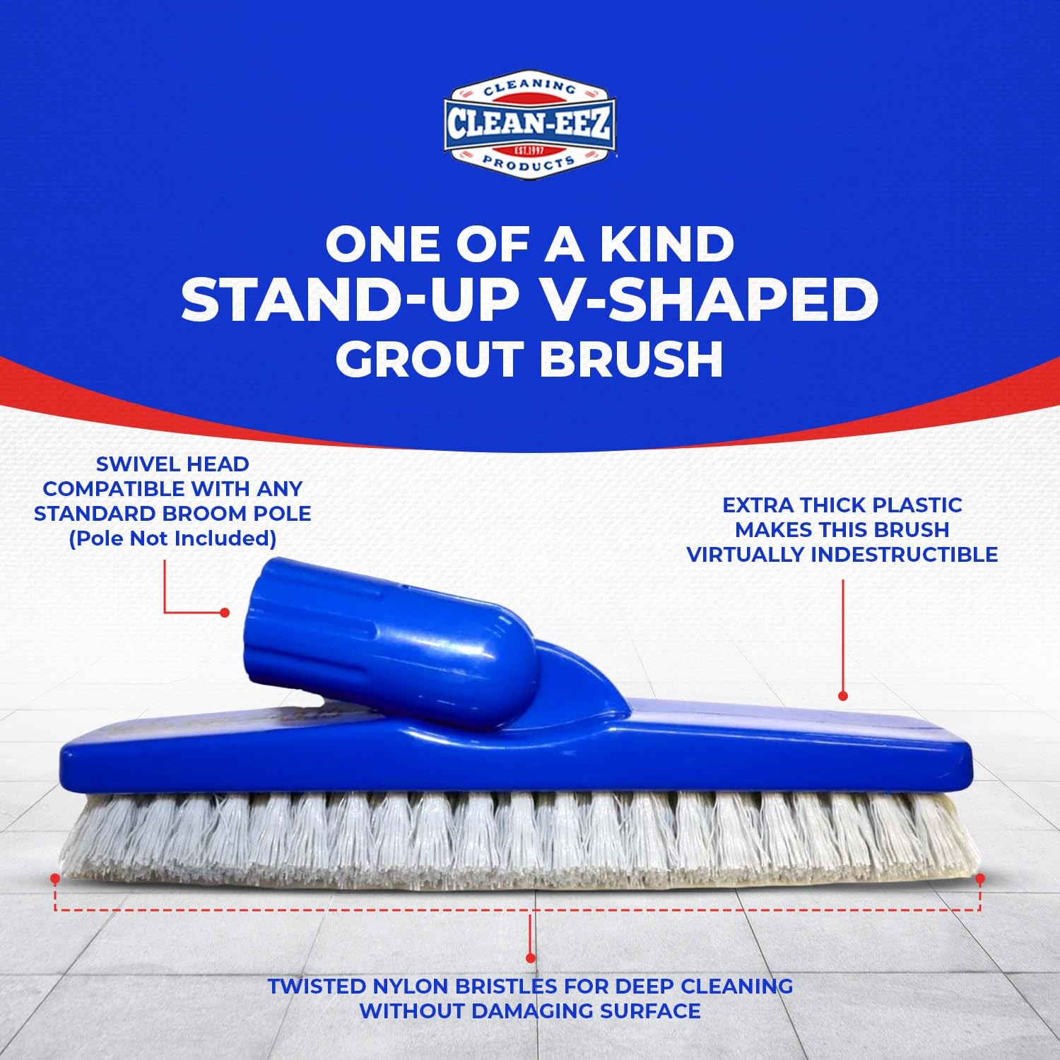 Grout Stain Remover 2 Pack with Stand-Up Brush Attachment for Tile Grout
