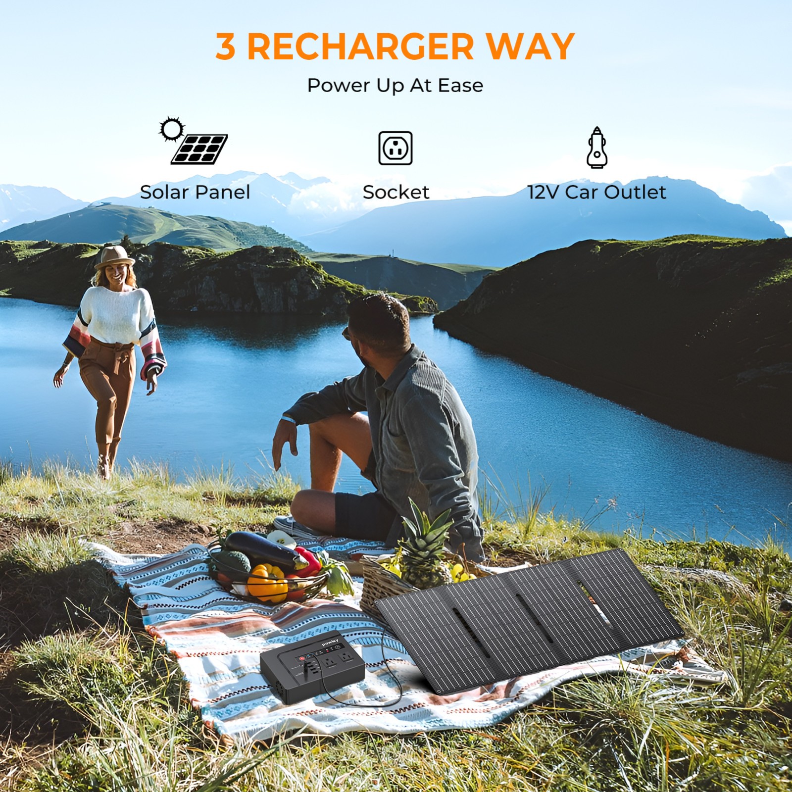 Portable Power Station Battery Charger AC DC 146Wh 100W Small Solar Generator