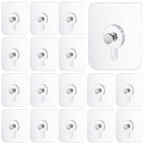20Pcs Heavy Duty Self Adhesive Hooks, No-Trace Sticker Frame Hangers Without