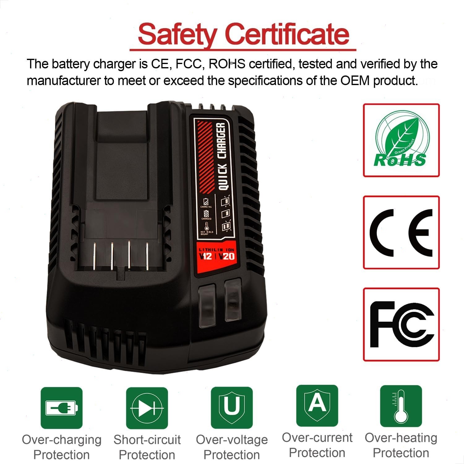 2PACK 20Volt For Craftsman V20 8.0Ah Li-ion Battery CMCB204 CMCB202 /Charger