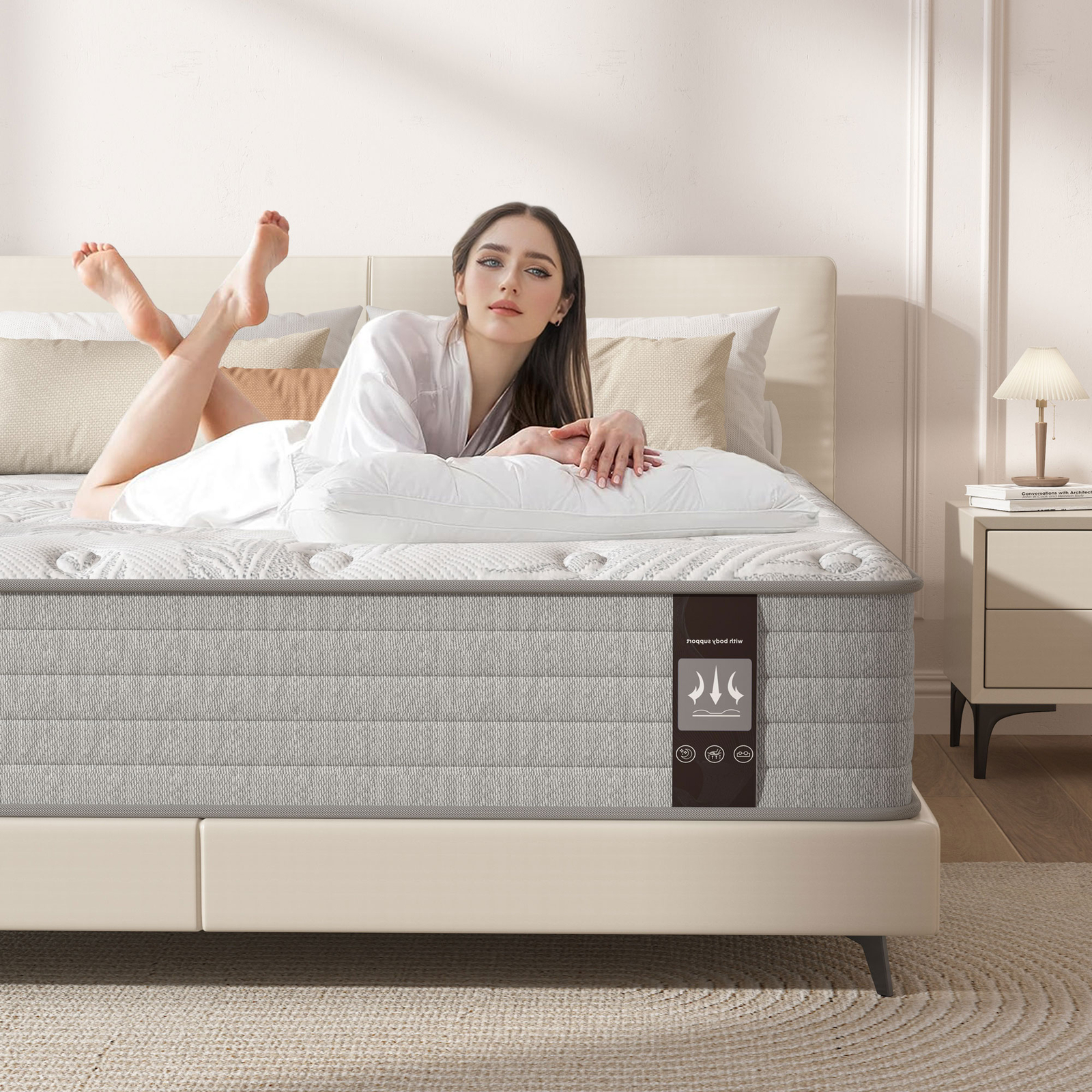 12” California King Mattress in a Box Medium Firm Hybrid CertiPUR-US Certified