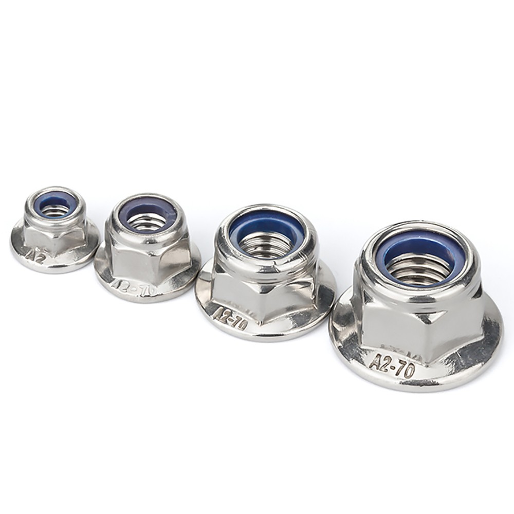 Nyloc Nuts with Serrated Flange Nylon Insert Flanged Lock Nut A2 Stainless Steel