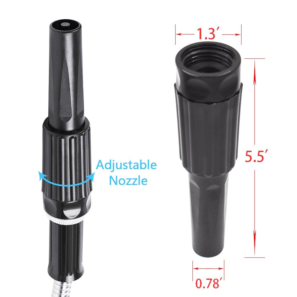 Stainless Steel Metal Garden Water Hose Pipe 25/50/75/100FT Expandable Flexible
