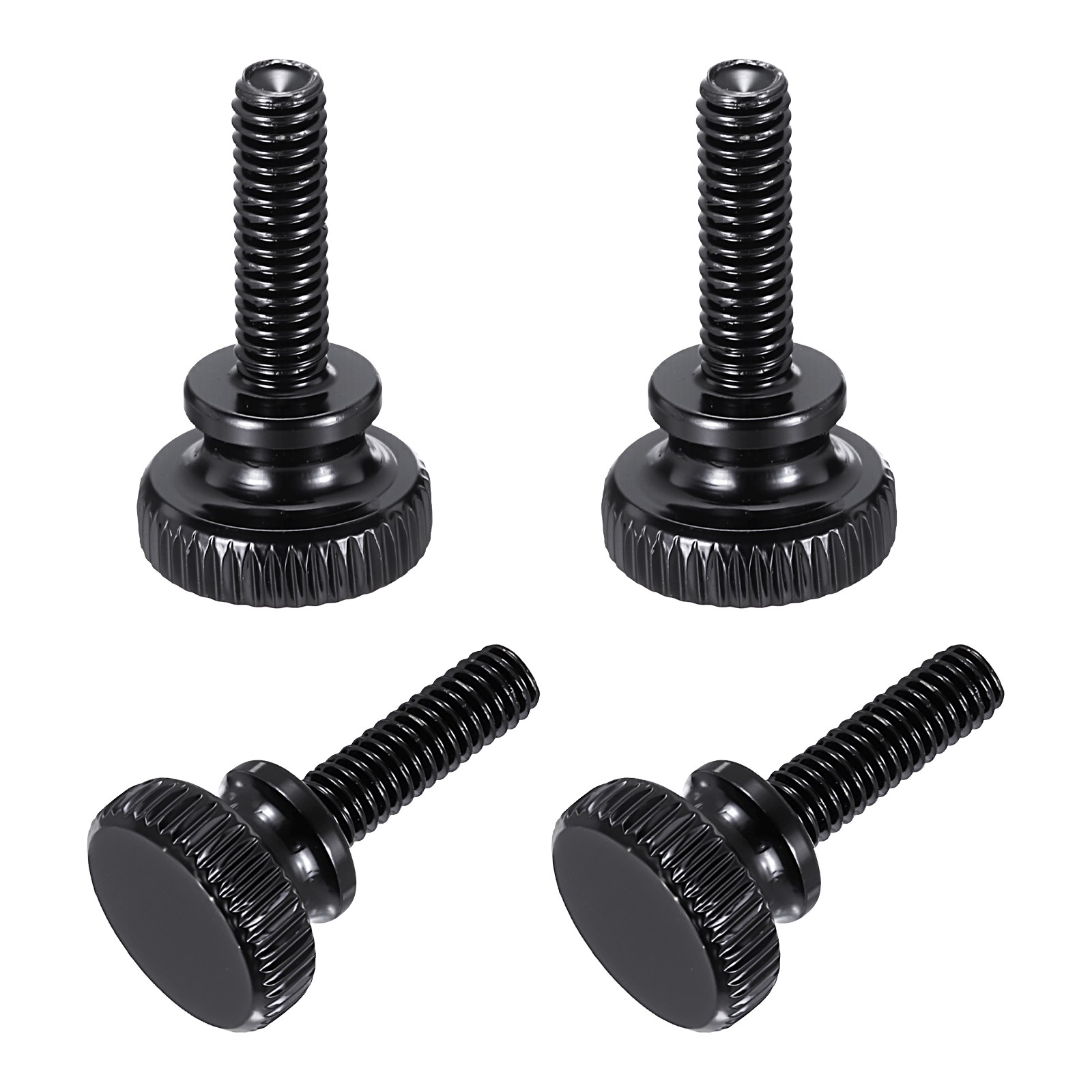 20Pcs M4x12mm Knurled Thumb Screws Carbon Steel Zinc Plated, Black