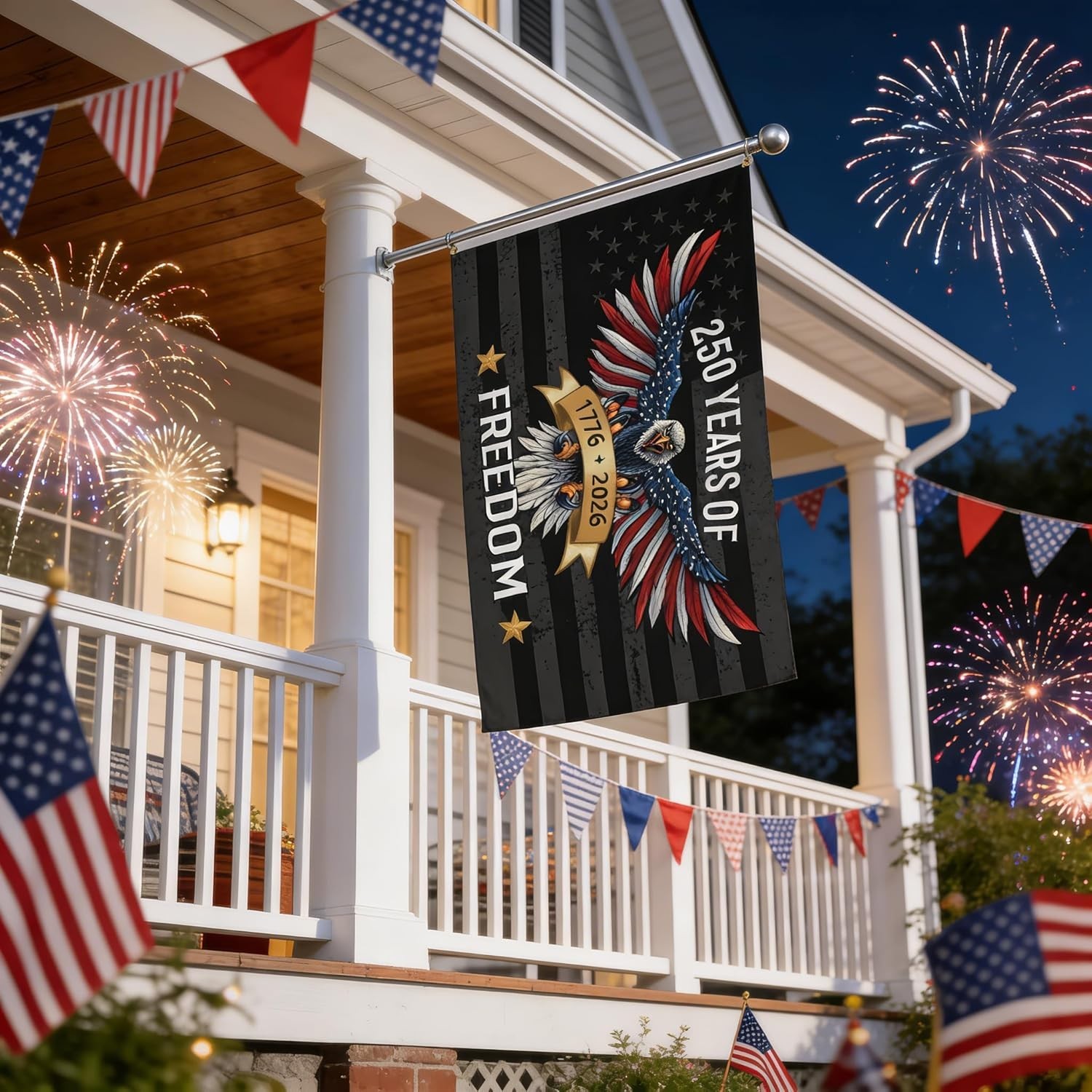 3 Ply 250 Years America Flag – Double Sided Patriotic Eagle 3 X 5 Ft Anniversary