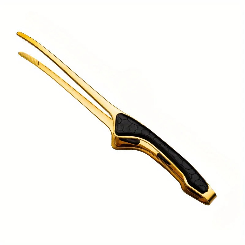 Silver Stainless Steel BBQ Tongs Non Slip Easy Clean Reusable Cooking Utensils f