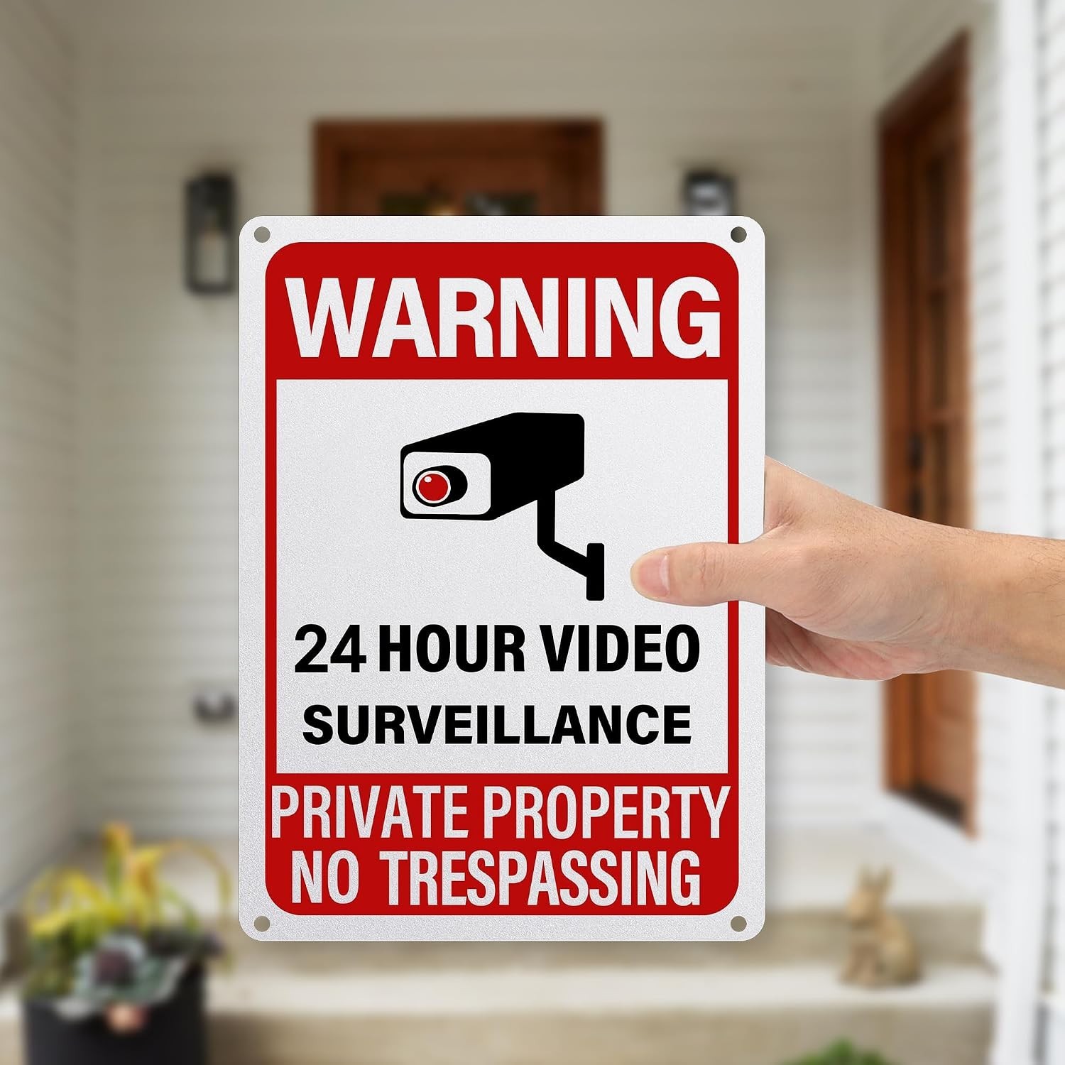 UV Printed 10×7 Inch Security Sign – 24/7 Surveillance, Aluminum Construction