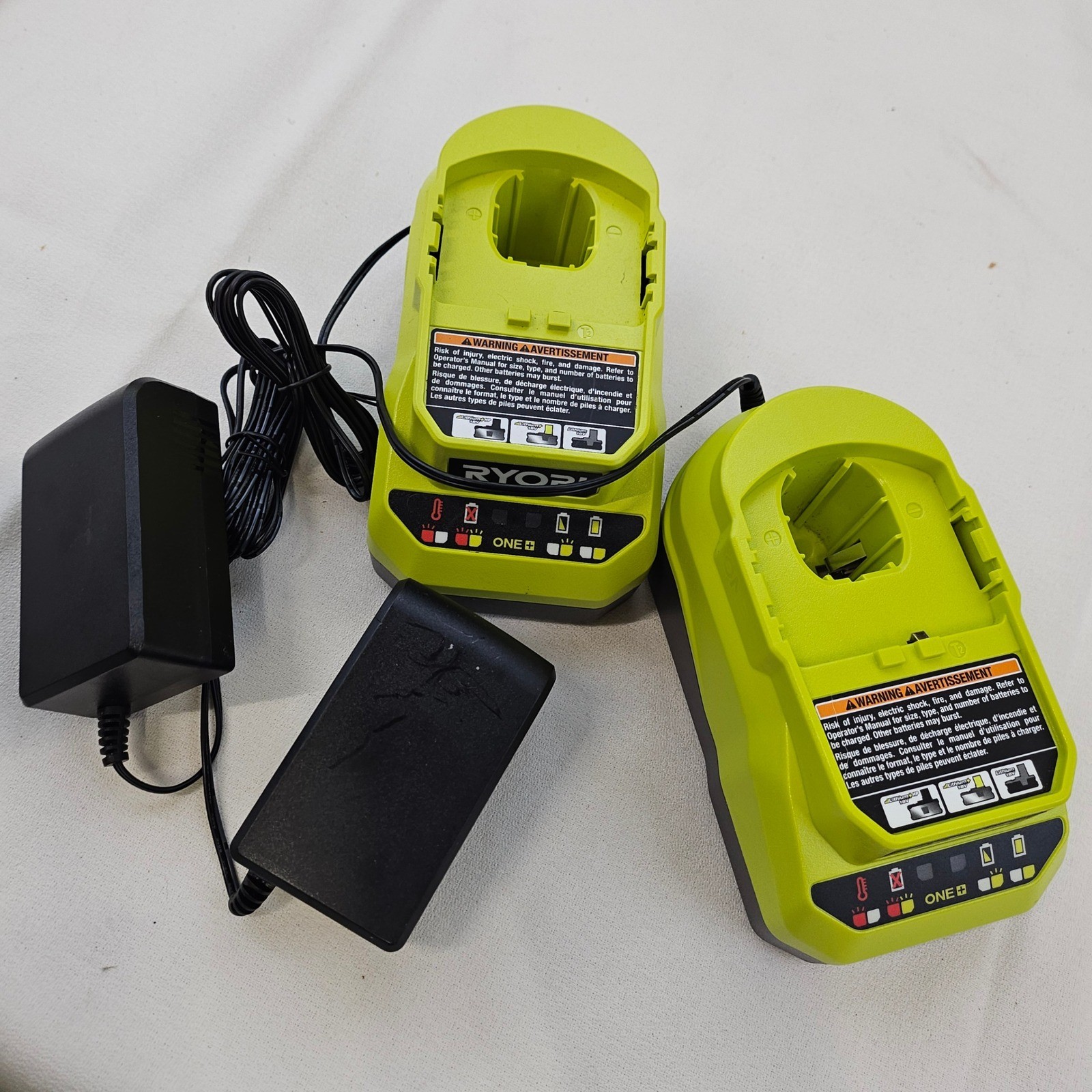 Ryobi PCG002 18V ONE+ Lithium-Ion Battery Class 2 Charger 140457005 Lot of 2