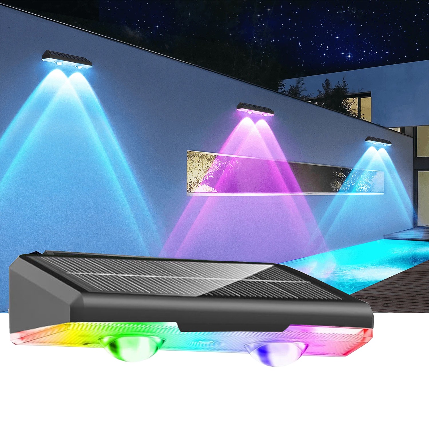 LED Solar Power Fence Lights Deck Door Wall Stair Step Outdoor Garden Decor Lamp