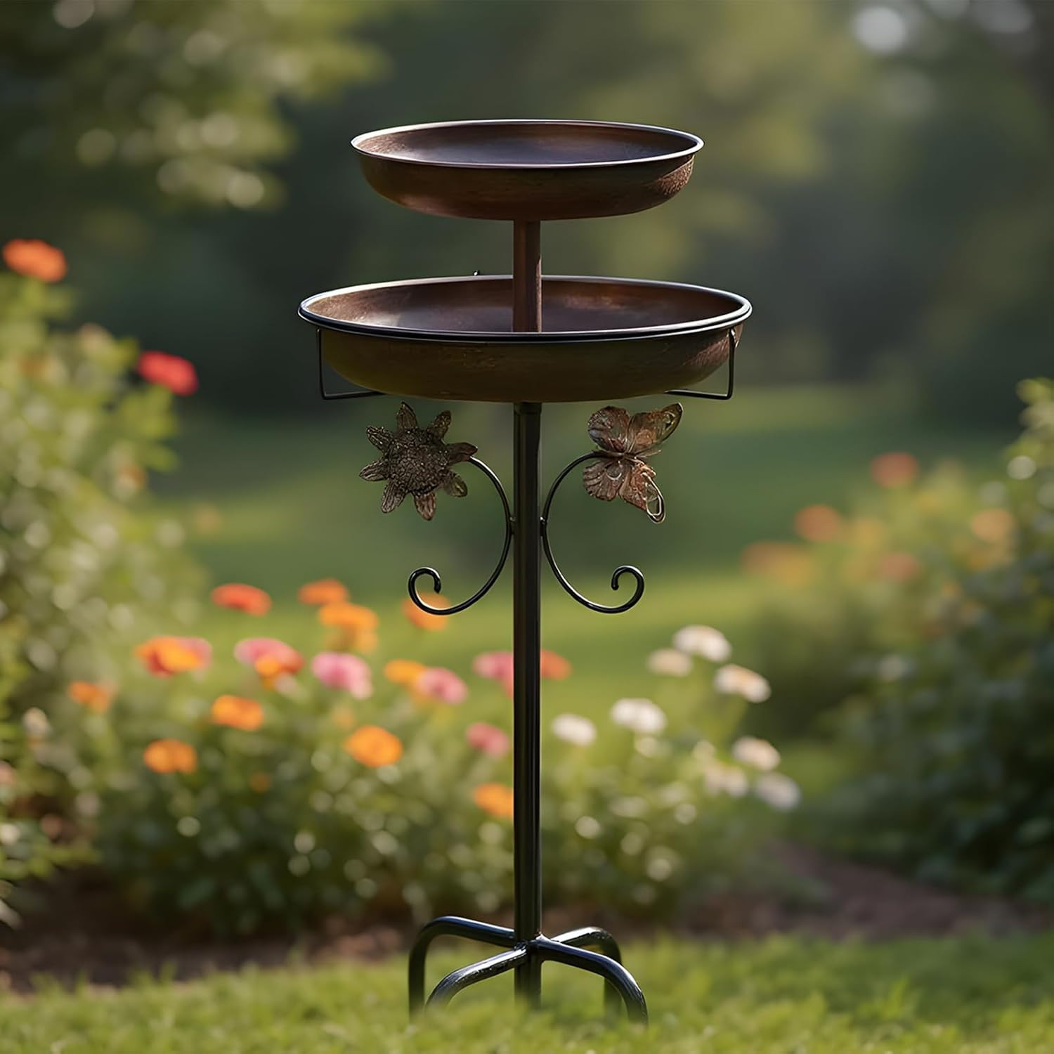 Upgraded Bird Bath for Outside, 42In Freestanding Birdbaths Feeder for Outdoors,