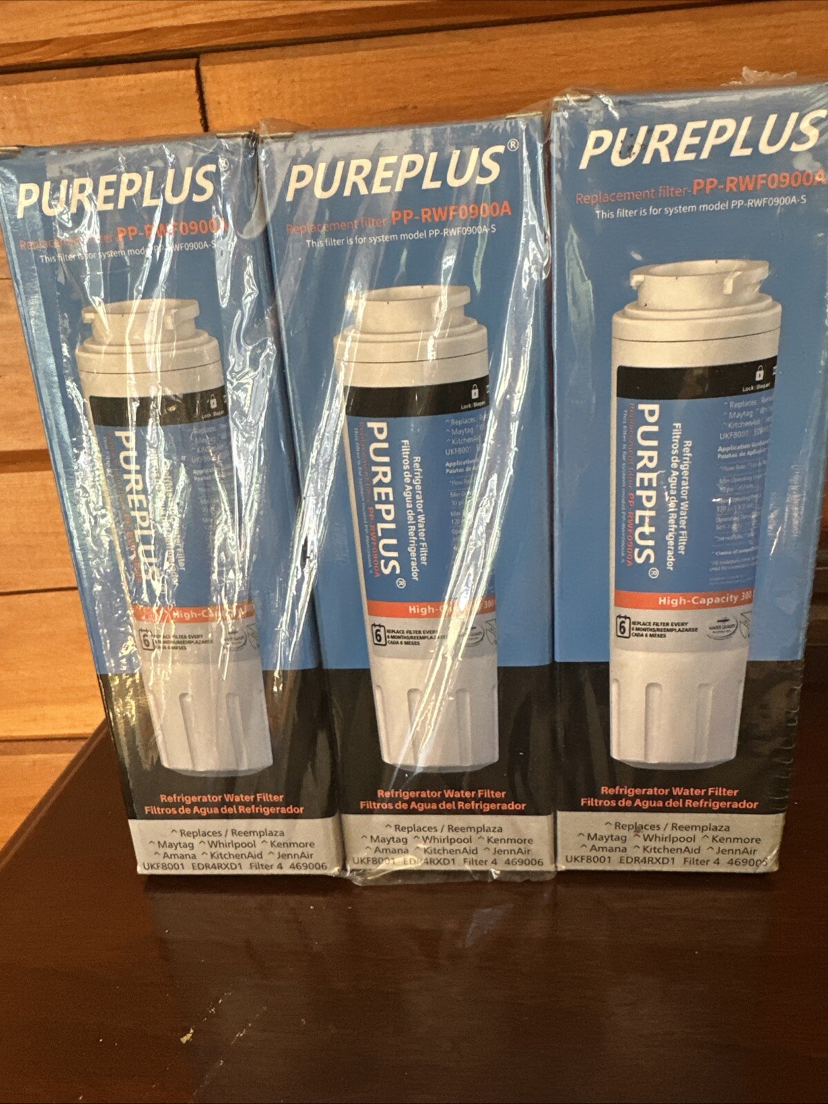3 PurePlus Refrigerator Water Filter PP-RWF0900A BPA Free Reduces Chlorine Taste