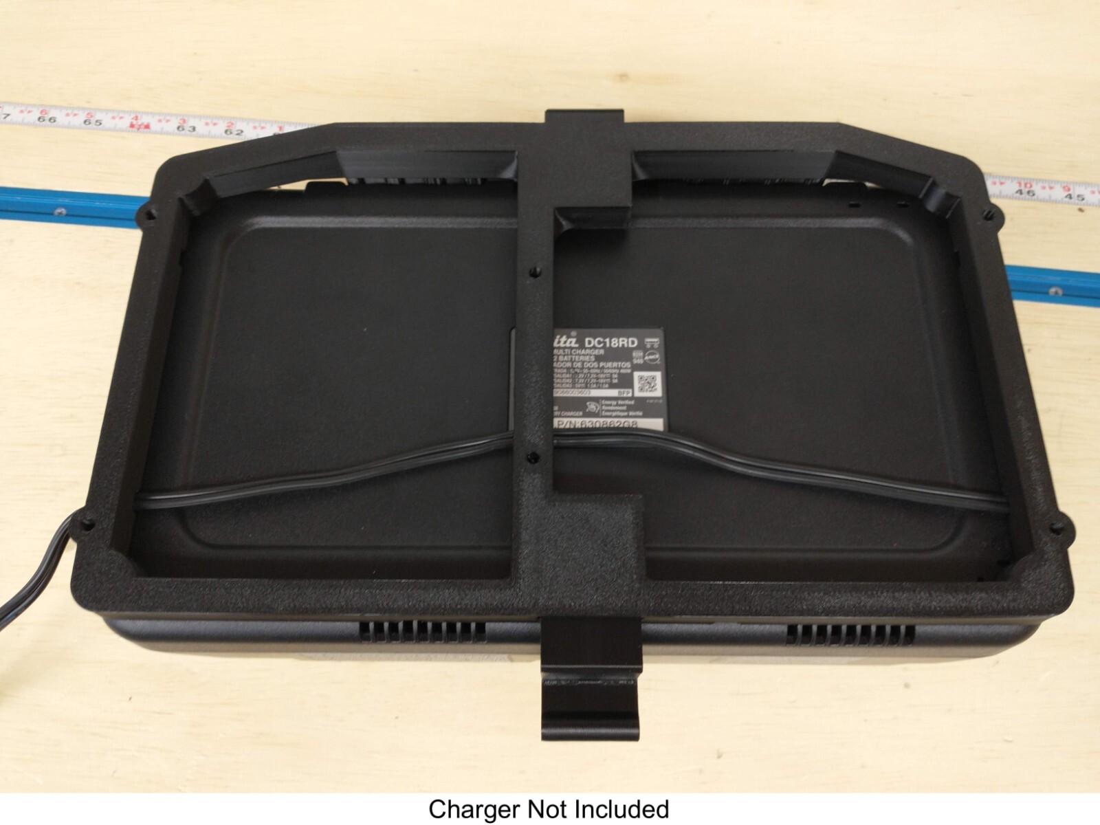 Wall Mount For Makita DC18RD 2-Battery Charger, Made in USA