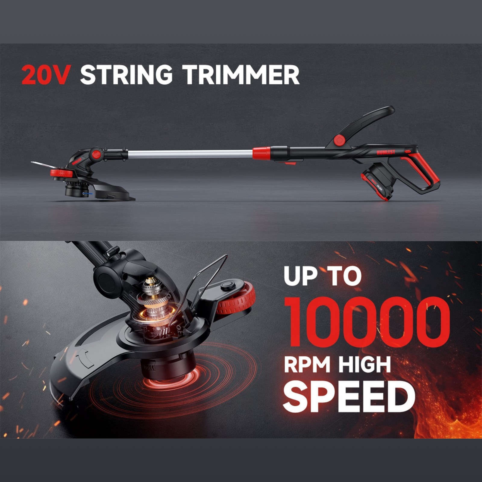 Cordless String Trimmer Set with Auto Feed Edger and Weed Trimmer – All Included