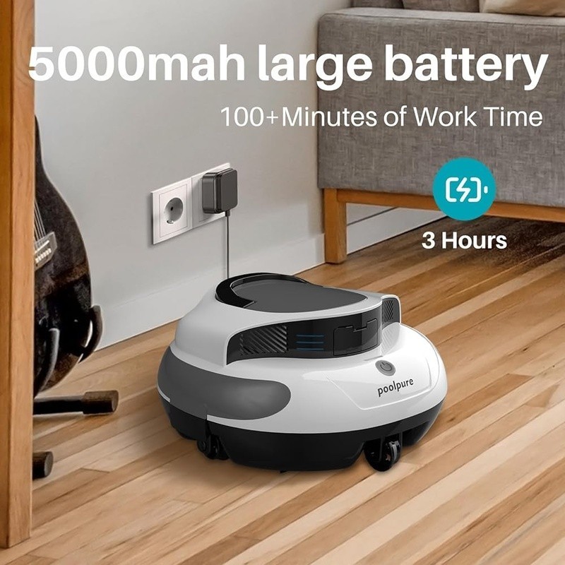 Cordless Robotic Pool Cleaner 5000mAh Battery 120min Runtime Automatic Vacuum US