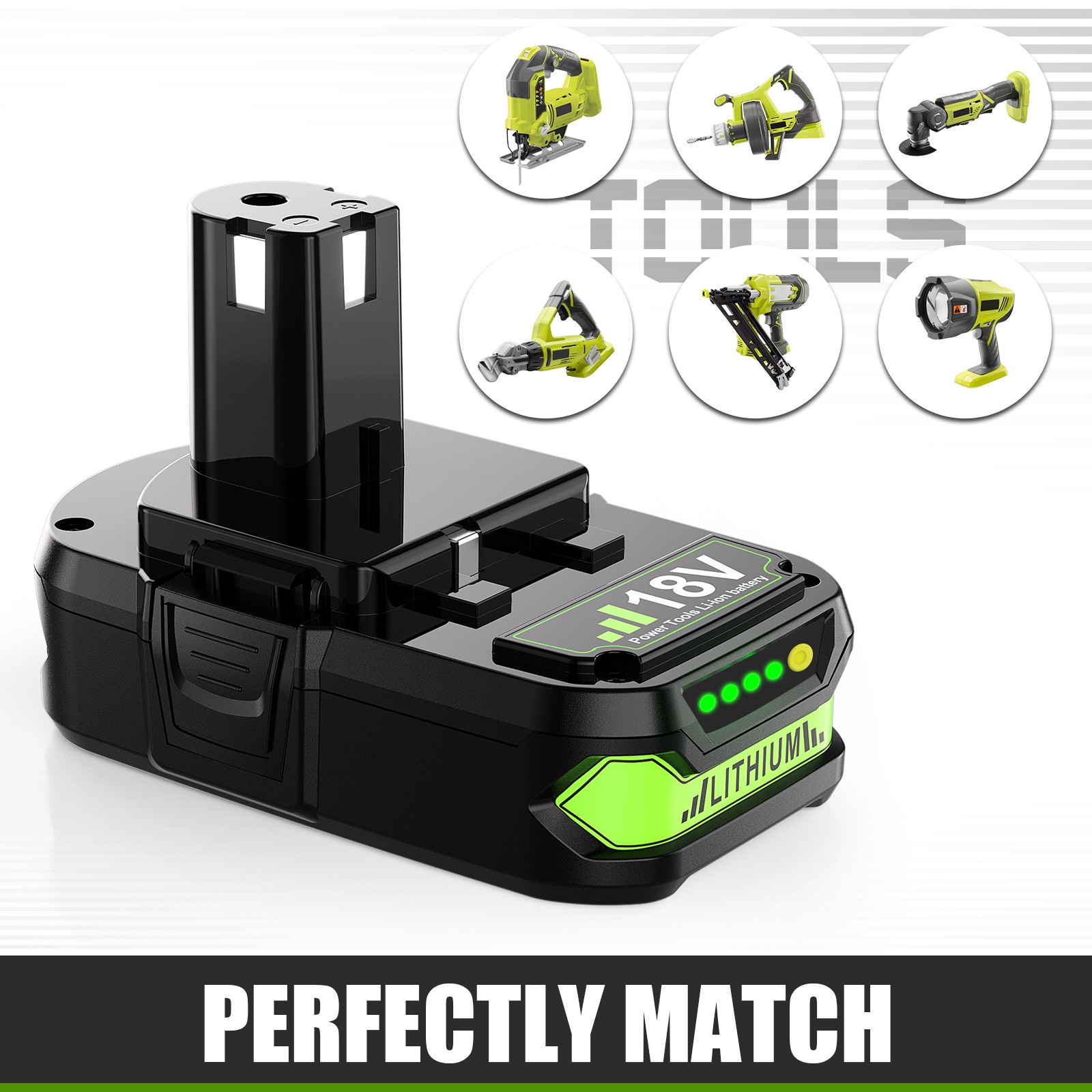 For RYOBI 18V One Plus P108 P102 High Capacity Battery Lithium 3.8AH Battery