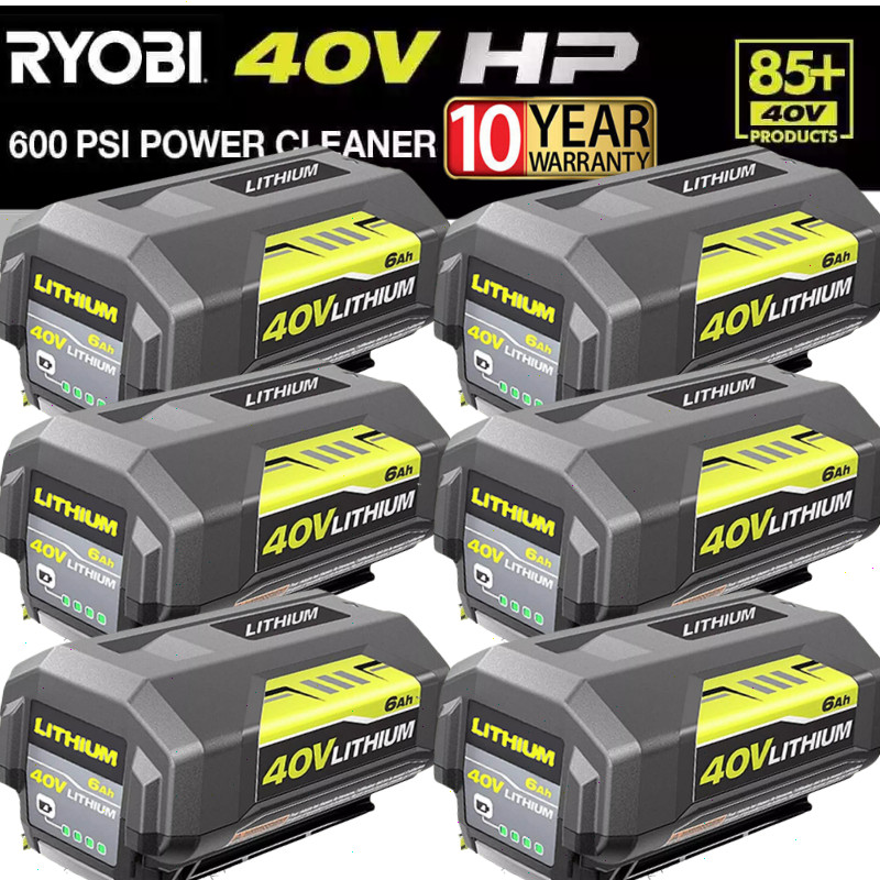 1~6PACK 8.0Ah Battery 40 Volt for Ryobi 40V Lithium OP40602 Battery with LED