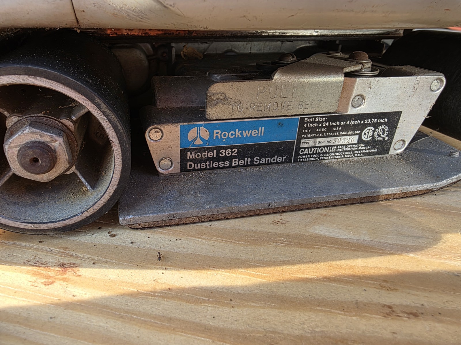 Rockwell 362 Dustless Belt Sander READ DESCRIPTION