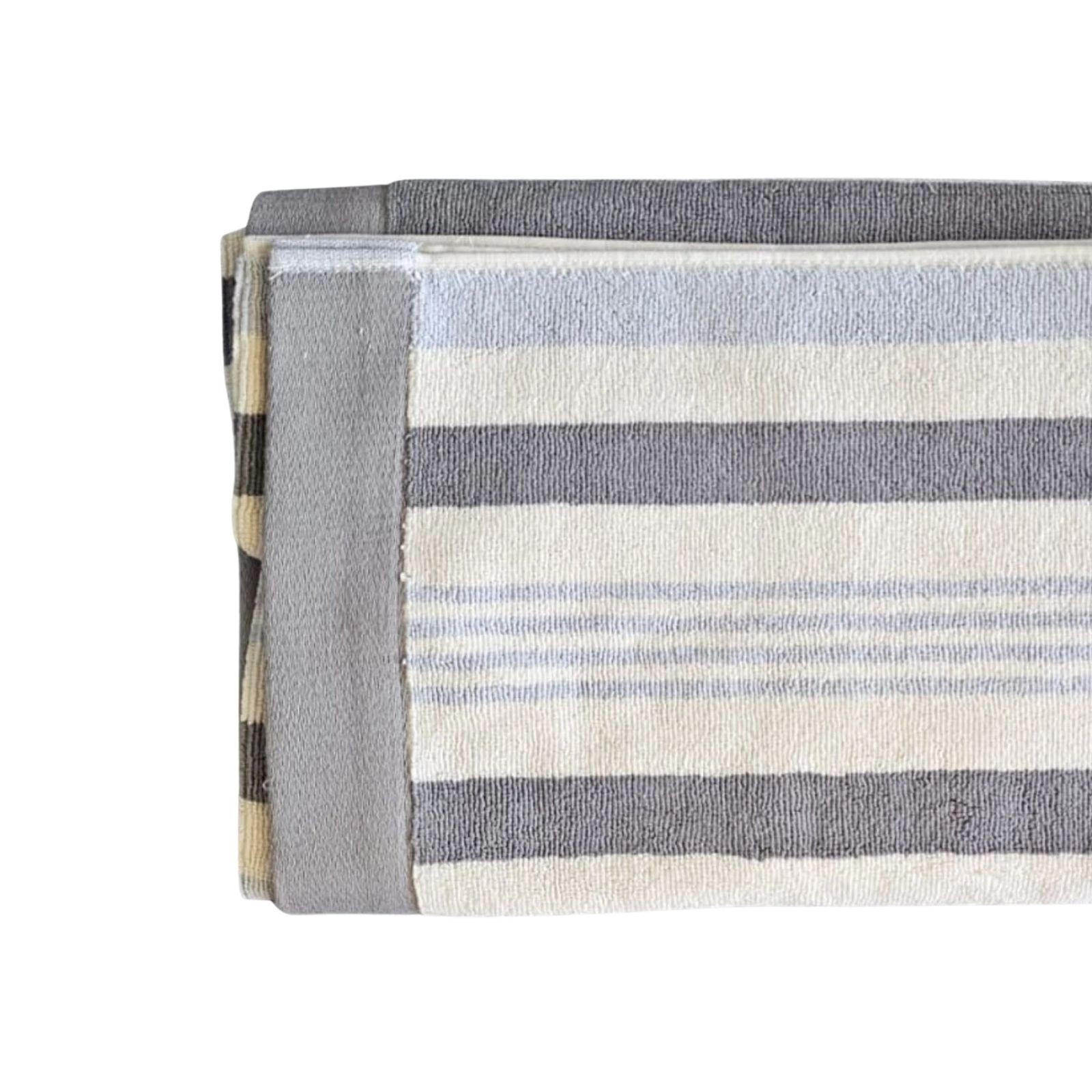 Hotel & Spa Pool Beach Towels 100% Ring Spun Cotton Gray Striped Hanging Loop