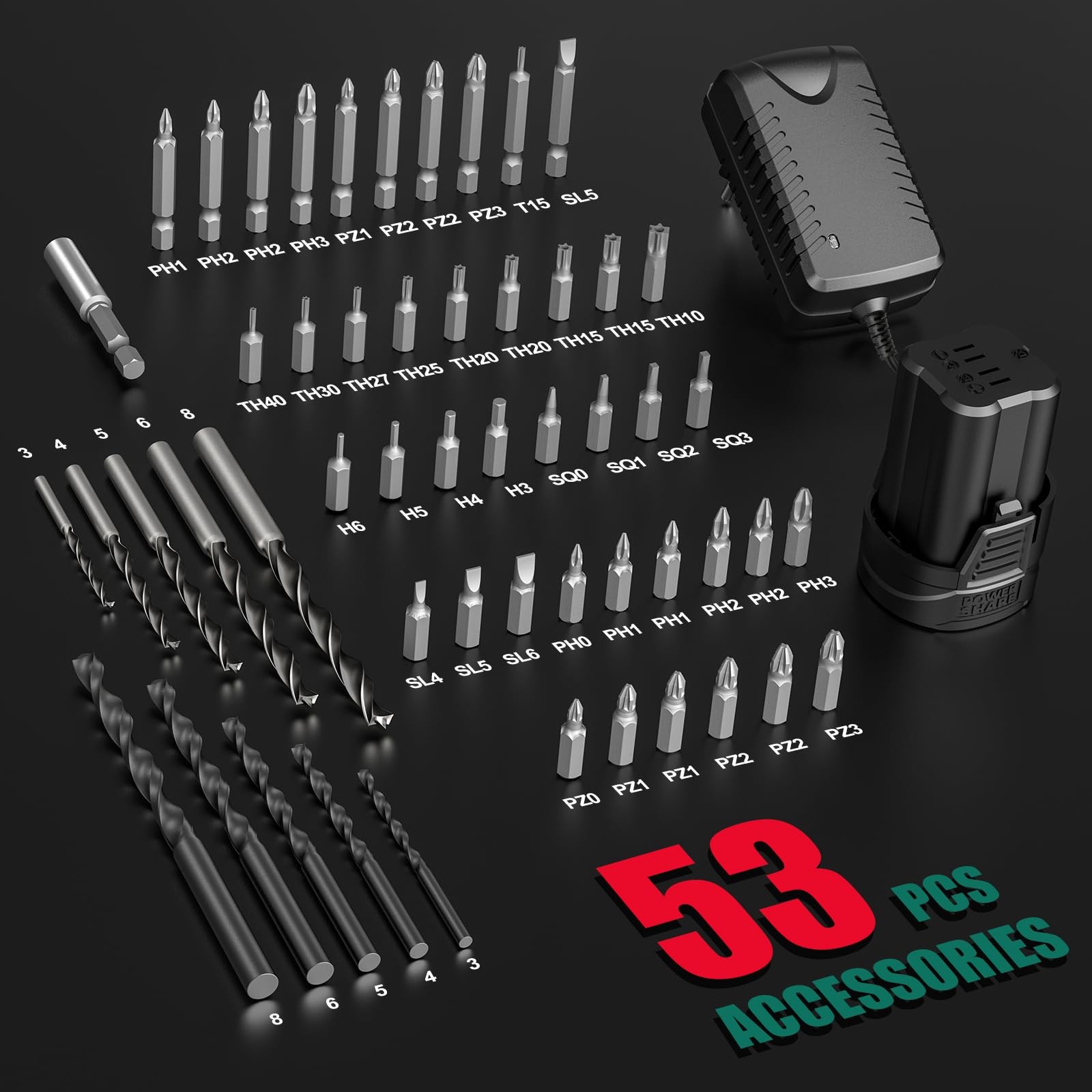 Drill Set, True Brushless Power Drill Driver 16.8V Cordless Compact Drill Woman