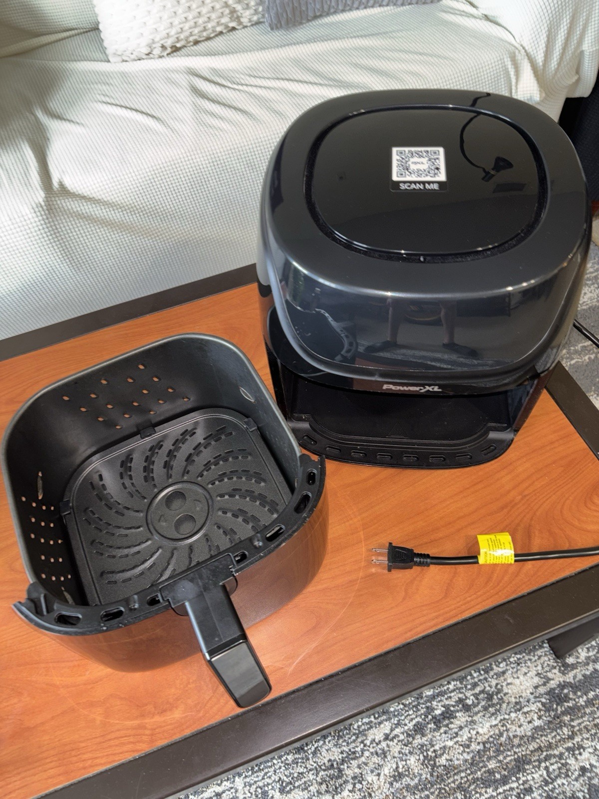 PowerXL Vortex Pro Air Fryer Black Digital Display Basket Dishwasher-Safe Parts