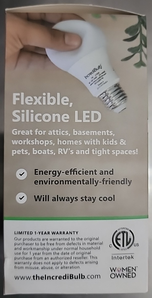 IncrediBulb 60W Soft White Shatterproof LED Bulb Uses Only 7W Silicone A19 NEW